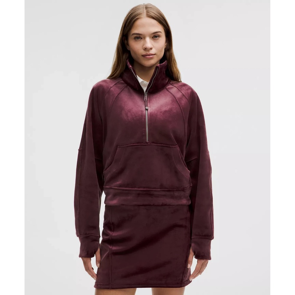 Lululemon Athletica Burgundy Half-Zip Sweatshirt